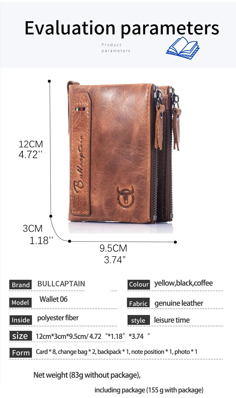 Bullcaptain Billetera Retro Zip